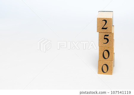 Wooden block number 2500 107541119
