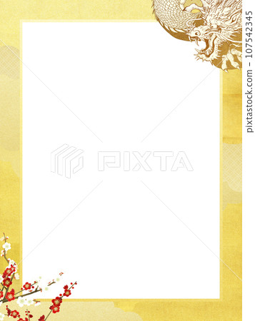 Dragon and plum background material 107542345