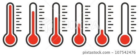 溫度計簡單矢量插圖集 107542476