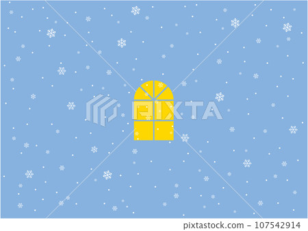 發光的窗戶和雪的插圖 2 發光的窗戶和雪的插圖 2 107542914