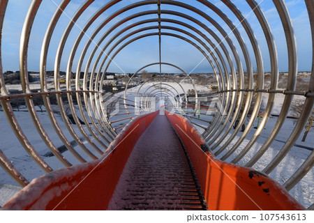Snow-covered roller slide on the hill of Naganuma Futopia Park 107543613