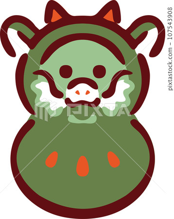 New Year's card 2024 Year of the Dragon icon Daruma Daruma Dragon Cute hand-drawn New Year's card material Simple illustration 107543908