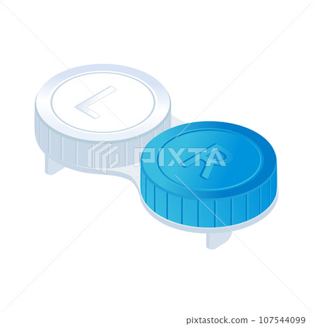 Illustration of contact lens case Illustration of contact lens case 107544099