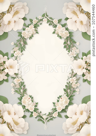 invitation card designed in a botanical and floral style 107544460