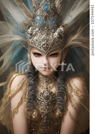 a facial silver metal carnival venetian mask concept 272293967 107544491