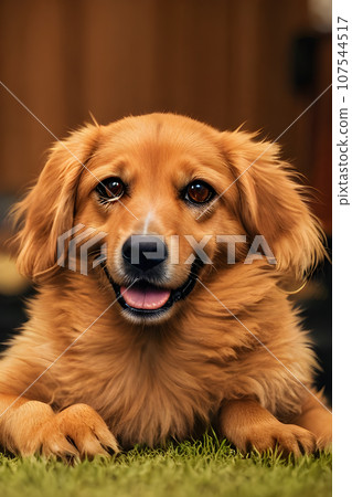 A portrait of a cute dog of close up 107544517