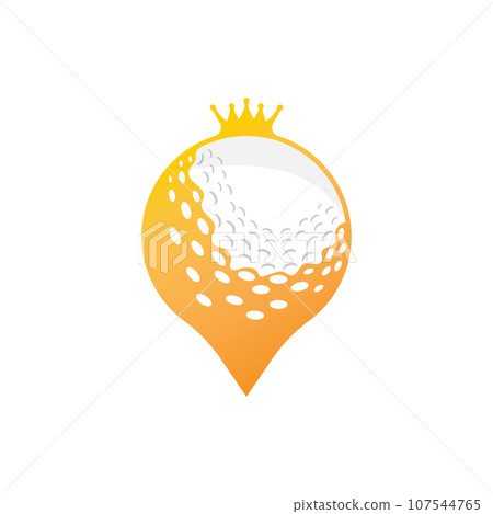 Golf Logo Design, Design Vector Golf Ball And Golf Club Tournament, Illustration Template 107544765