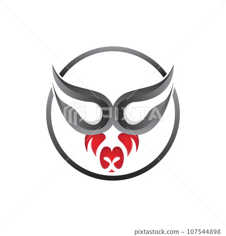 Buffalo Logo, Livestock Farm Animal Vector, Buffalo Head Design Simple Template Silhouette 107544898