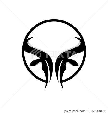 Buffalo Logo, Livestock Farm Animal Vector, Buffalo Head Design Simple Template Silhouette Buffalo Logo, Livestock Farm Animal Vector, Buffalo Head Design Simple Template Silhouette 107544899