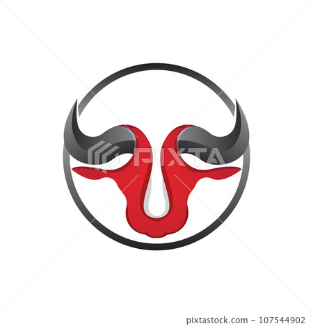 Buffalo Logo, Livestock Farm Animal Vector, Buffalo Head Design Simple Template Silhouette Buffalo Logo, Livestock Farm Animal Vector, Buffalo Head Design Simple Template Silhouette 107544902