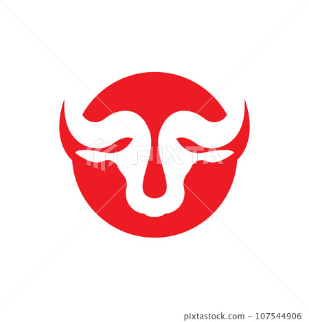 Buffalo Logo, Livestock Farm Animal Vector, Buffalo Head Design Simple Template Silhouette Buffalo Logo, Livestock Farm Animal Vector, Buffalo Head Design Simple Template Silhouette 107544906