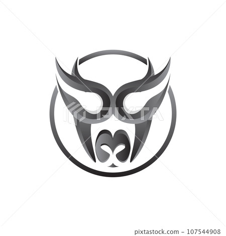 Buffalo Logo, Livestock Farm Animal Vector, Buffalo Head Design Simple Template Silhouette 107544908