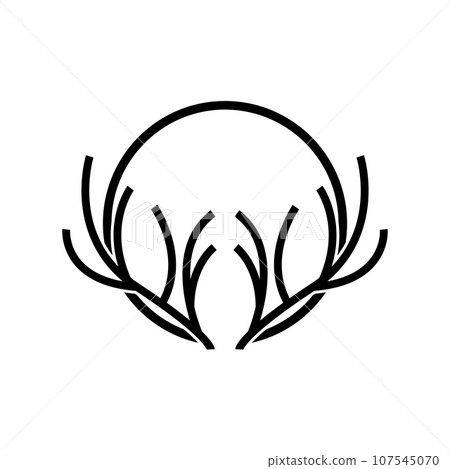 Deer Horn Logo, Animal Vector, Minimalist Simple Design, Illustration Symbol Icon 107545070