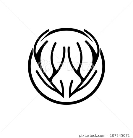 Deer Horn Logo, Animal Vector, Minimalist Simple Design, Illustration Symbol Icon 107545071