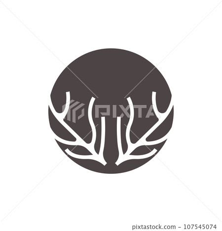 Deer Horn Logo, Animal Vector, Minimalist Simple Design, Illustration Symbol Icon 107545074