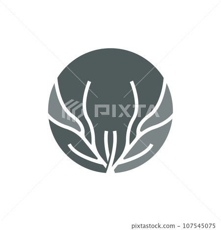 Deer Horn Logo, Animal Vector, Minimalist Simple Design, Illustration Symbol Icon 107545075