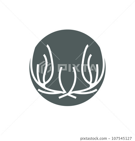 Deer Horn Logo, Animal Vector, Minimalist Simple Design, Illustration Symbol Icon 107545127