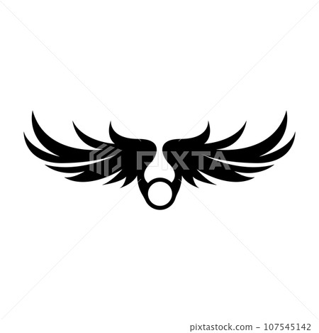 Wing Logo Design, Vector Eagle Falcon Wings, Beauty Flying Bird, Illustration Symbol 107545142