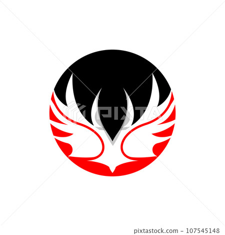 Wing Logo Design, Vector Eagle Falcon Wings, Beauty Flying Bird, Illustration Symbol 107545148