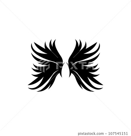 Wing Logo Design, Vector Eagle Falcon Wings, Beauty Flying Bird, Illustration Symbol 107545151