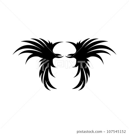 Wing Logo Design, Vector Eagle Falcon Wings, Beauty Flying Bird, Illustration Symbol 107545152