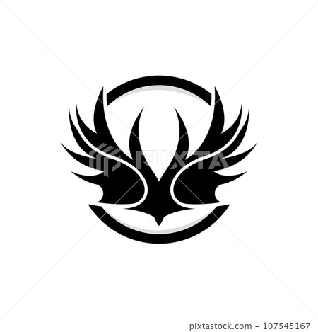 Wing Logo Design, Vector Eagle Falcon Wings, Beauty Flying Bird, Illustration Symbol 107545167