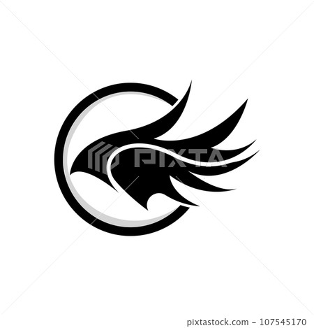 Wing Logo Design, Vector Eagle Falcon Wings, Beauty Flying Bird, Illustration Symbol 107545170