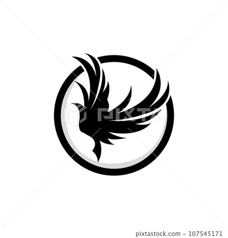 Wing Logo Design, Vector Eagle Falcon Wings, Beauty Flying Bird, Illustration Symbol 107545171