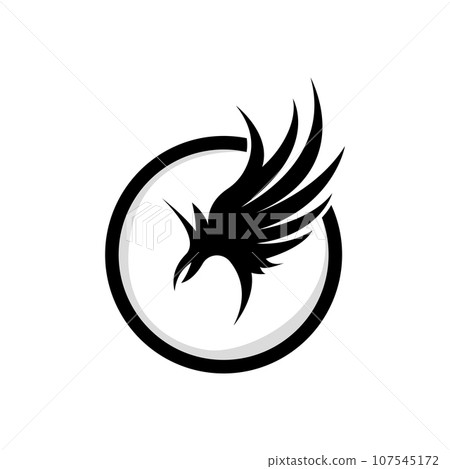 Wing Logo Design, Vector Eagle Falcon Wings, Beauty Flying Bird, Illustration Symbol 107545172