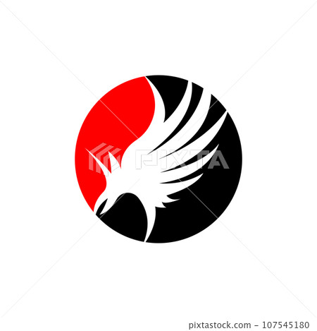 Wing Logo Design, Vector Eagle Falcon Wings, Beauty Flying Bird, Illustration Symbol 107545180