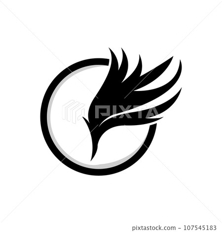 Wing Logo Design, Vector Eagle Falcon Wings, Beauty Flying Bird, Illustration Symbol 107545183