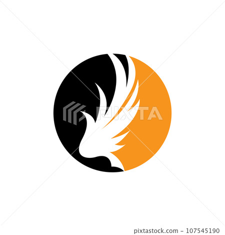 Wing Logo Design, Vector Eagle Falcon Wings, Beauty Flying Bird, Illustration Symbol 107545190