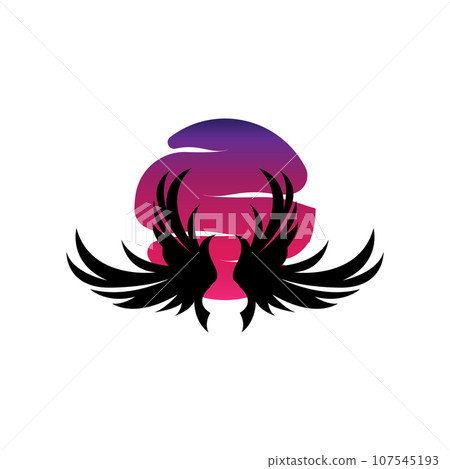 Wing Logo Design, Vector Eagle Falcon Wings, Beauty Flying Bird, Illustration Symbol 107545193