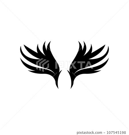 Wing Logo Design, Vector Eagle Falcon Wings, Beauty Flying Bird, Illustration Symbol 107545198