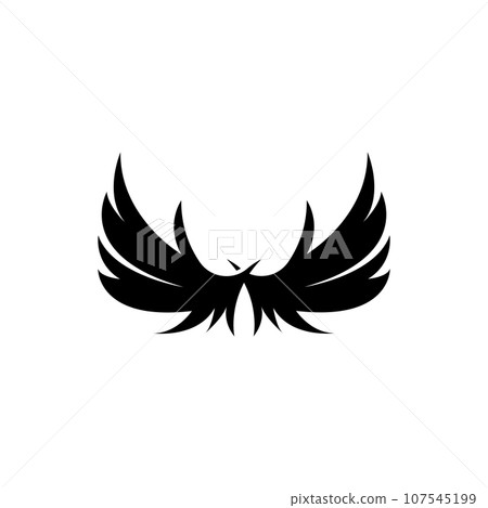 Wing Logo Design, Vector Eagle Falcon Wings, Beauty Flying Bird, Illustration Symbol 107545199