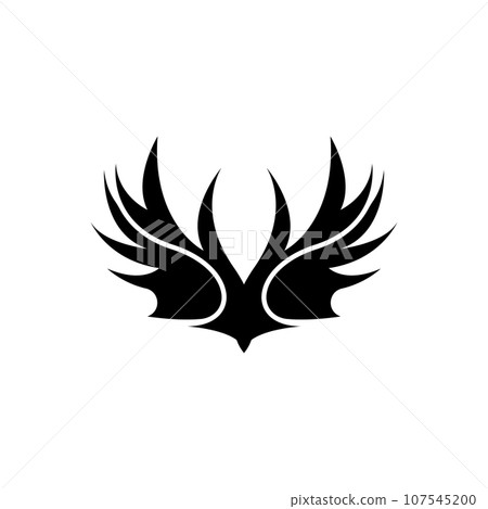 Wing Logo Design, Vector Eagle Falcon Wings, Beauty Flying Bird, Illustration Symbol 107545200