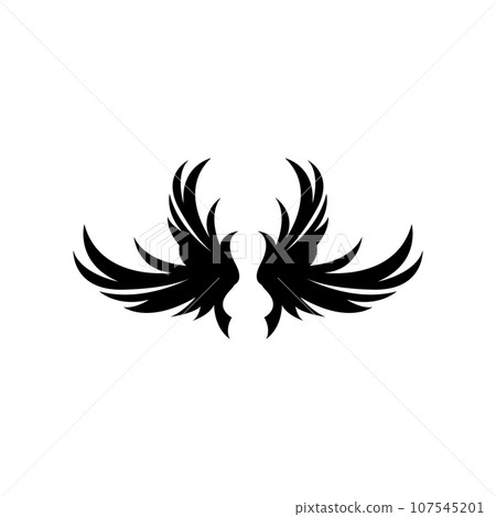 Wing Logo Design, Vector Eagle Falcon Wings, Beauty Flying Bird, Illustration Symbol Wing Logo Design, Vector Eagle Falcon Wings, Beauty Flying Bird, Illustration Symbol 107545201