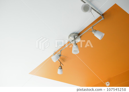 Energy saving. white lighting lamp on the wall 107545258