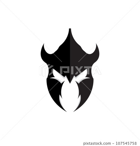 Spartan Logo Design, Vector VIking Guardian Fighter, Simple Greek Warrior Helmet Spartan Logo Design, Vector VIking Guardian Fighter, Simple Greek Warrior Helmet 107545758