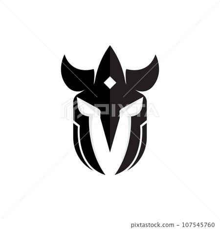 Spartan Logo Design, Vector VIking Guardian Fighter, Simple Greek Warrior Helmet Spartan Logo Design, Vector VIking Guardian Fighter, Simple Greek Warrior Helmet 107545760