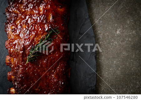 grilled and barbecue ribs pork grilled and barbecue ribs pork 107546280