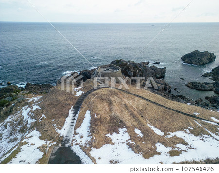 "Aomori Prefecture" Aerial photograph of the Tanesashi Coast and Ashigezaki Observation Deck with a drone 107546426