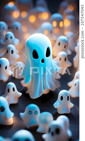 3D ghost cartoon character design illustration 107547045