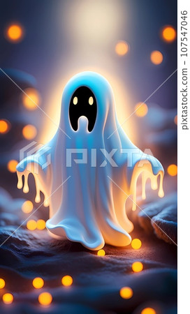 3D ghost cartoon character design illustration 107547046