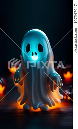 3D ghost cartoon character design illustration 107547047