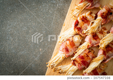 Bacon Wrapped Golden Needle Mushroom 107547108