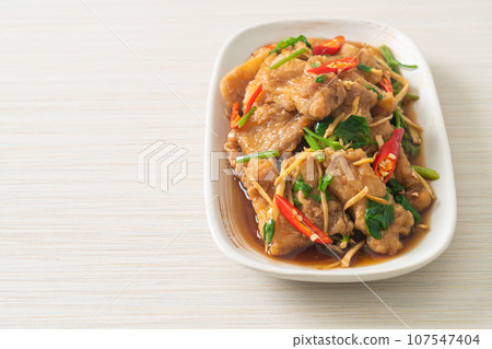 Stir Fried Fish with Chinese Celery 107547404