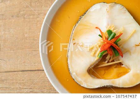 Steamed Cod Fish with Soy Sauce Steamed Cod Fish with Soy Sauce 107547437