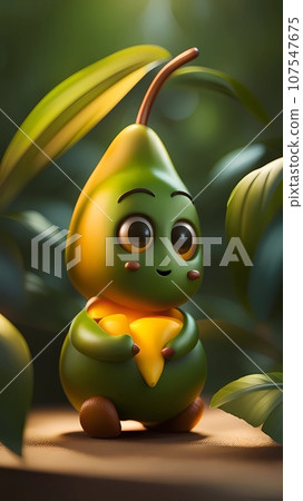 3D mango cartoon character design illustration  107547675