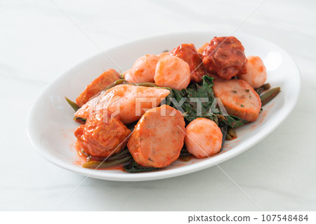 Stir Fried Fish Balls with Yentafo Sauce 107548484